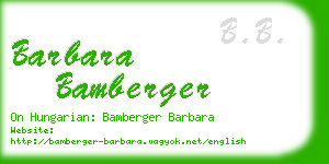 barbara bamberger business card